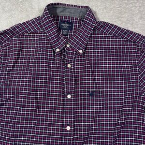 American Eagle Outfitters XL Classic Fit Plaid Button‎ Down Shirt Men's Red